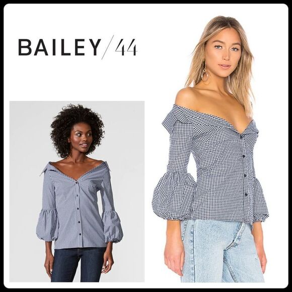 New. BAILEY 44 Gingham top. - Picture 1 of 16